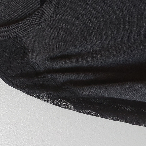 Loft lace sleeve grey sweater large - Picture 2 of 2